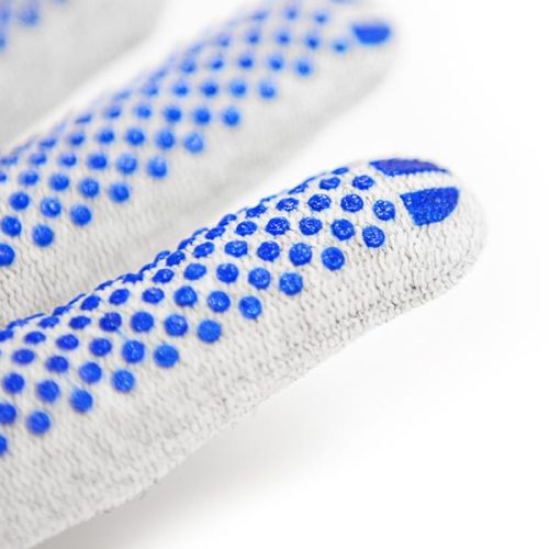 Blue PVC Dotted Palm Gloves - Carbon - Antistat