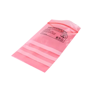 Pink Antistatic Bag with grip seal closure... Grip seal poly bags