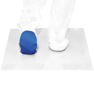 Antibacterial adhesive mats - White with cleanroom operative walking over