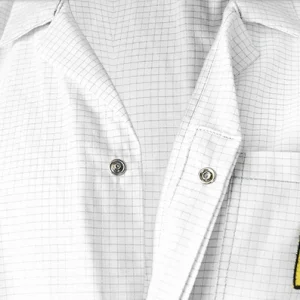 ESD Lab Coat - close up collar - Antistat