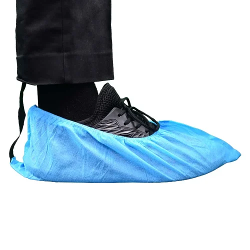 Cleanroom safe ESD shoe cover with grounding strip