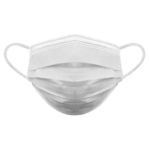Disposable face mask, white, featuring earloop design
