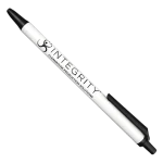 Cleanroom Pens - Black, retractable style with rectangular clip. Integrity logo printed on the barrel