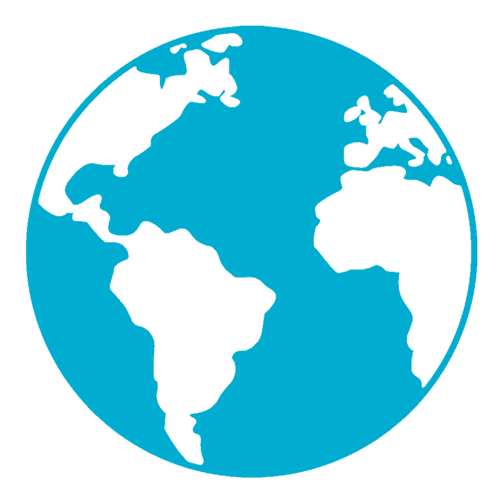 Graphic image of simplified globe in blue - Antistat