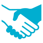Handshake Icon in blue
