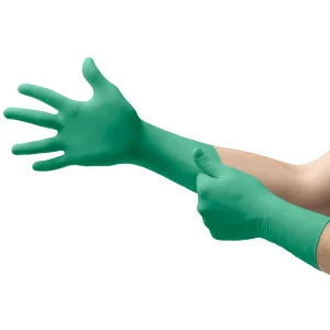 Green nitrile gloves